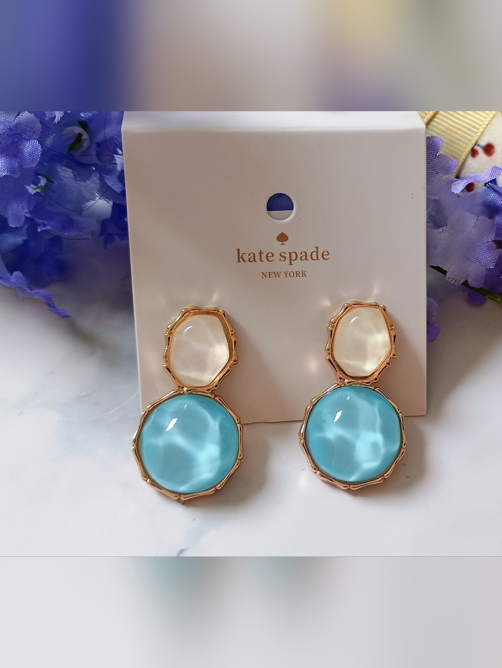Kate Spade Geometric Baby Blue Earrings